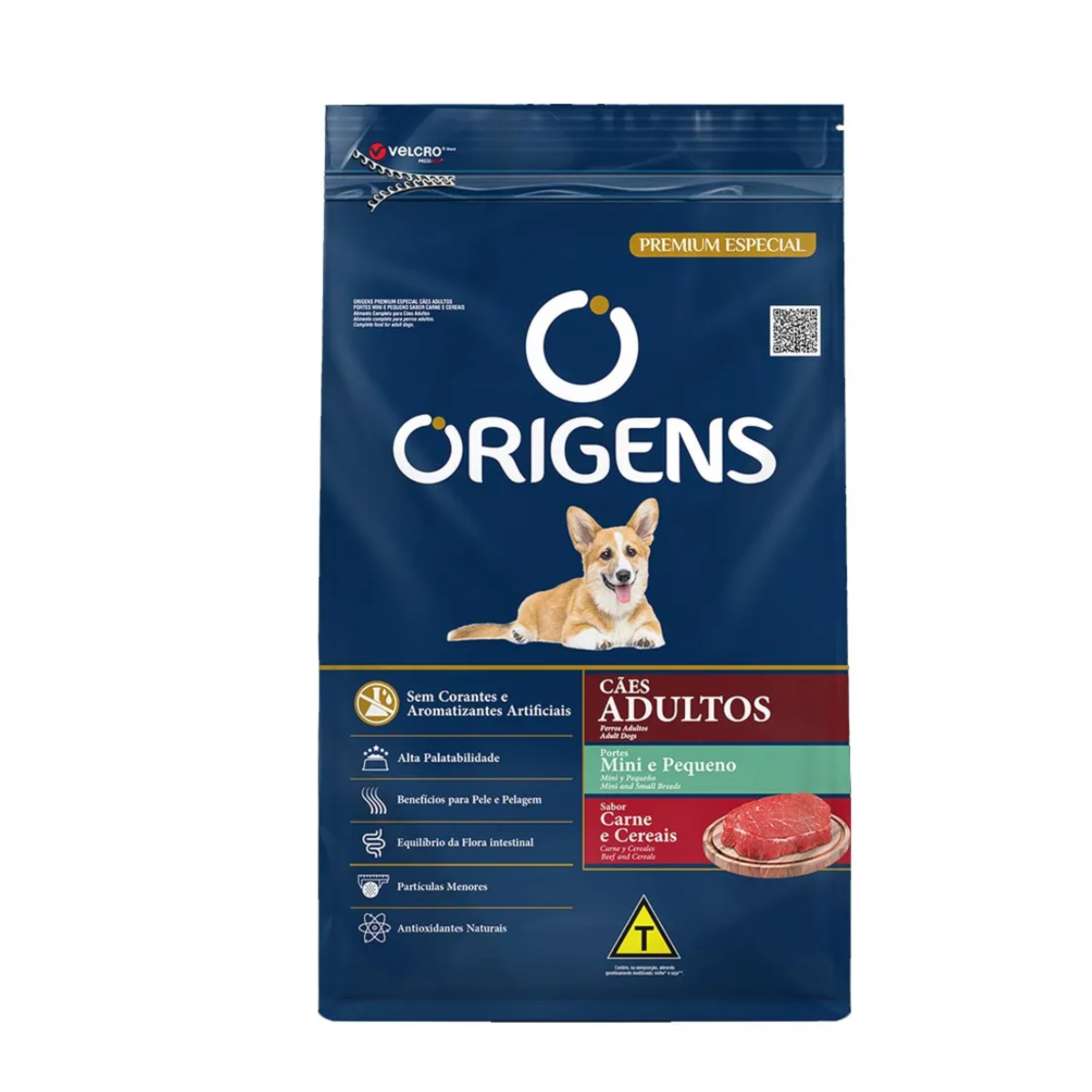 RAÇÃO ORIGENS CÃES ADULTOS MINI-PP CARNE E CEREAIS 3KG