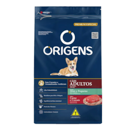 RAÇÃO ORIGENS CÃES ADULTOS MINI-PP CARNE E CEREAIS 3KG