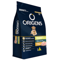 Ração Origens Light para Cães Adultos de Porte Médio e Grande Sabor Frango e Cereais