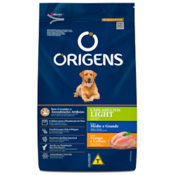 Ração Origens Light para Cães Adultos de Porte Médio e Grande Sabor Frango e Cereais