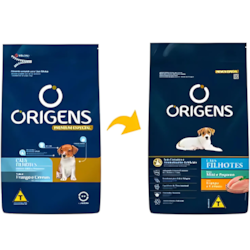 Ração Origens Premium Especial para Cães Filhotes de Raças Pequenas Sabor Frango e Cereais