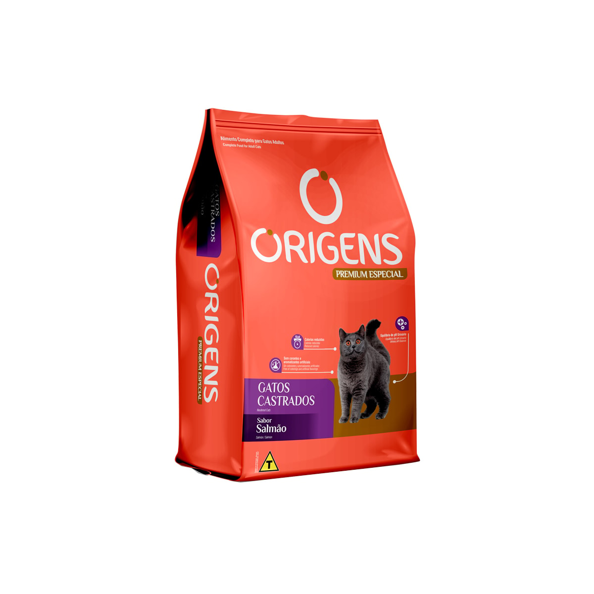 Ração Origens Premium Especial para Gatos Castrados Sabor Salmão 3kg