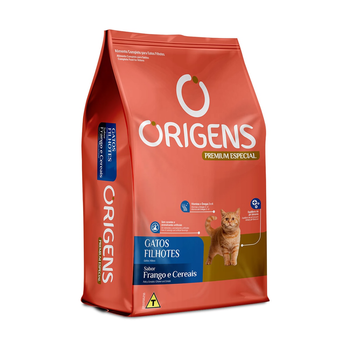 Ração Origens Premium Especial para Gatos Filhotes Sabor Frango e Cereais