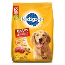 Ração Pedigree para Cães Adultos de Raças Médias e Grandes Sabor Carne, Frango e Cereais