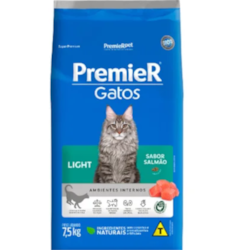 Ração Premier Ambientes Internos Light para Gatos Adultos Sabor Salmão