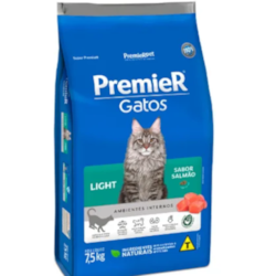 Ração Premier Ambientes Internos Light para Gatos Adultos Sabor Salmão