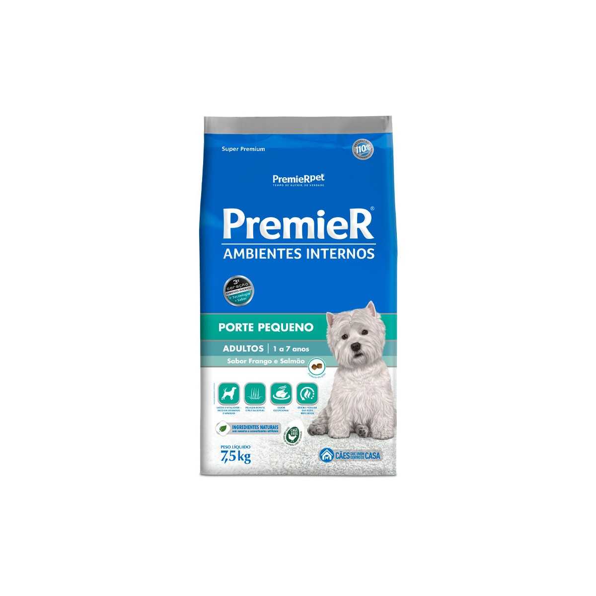 Ração Premier Ambientes Internos para Cães Adultos Porte Pequeno
