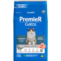 Ração Premier Formula Gatos Adultos Castrados 1,5kg Sabor Salmão