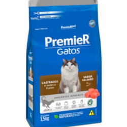 Ração Premier Formula Gatos Adultos Castrados 1,5kg Sabor Salmão