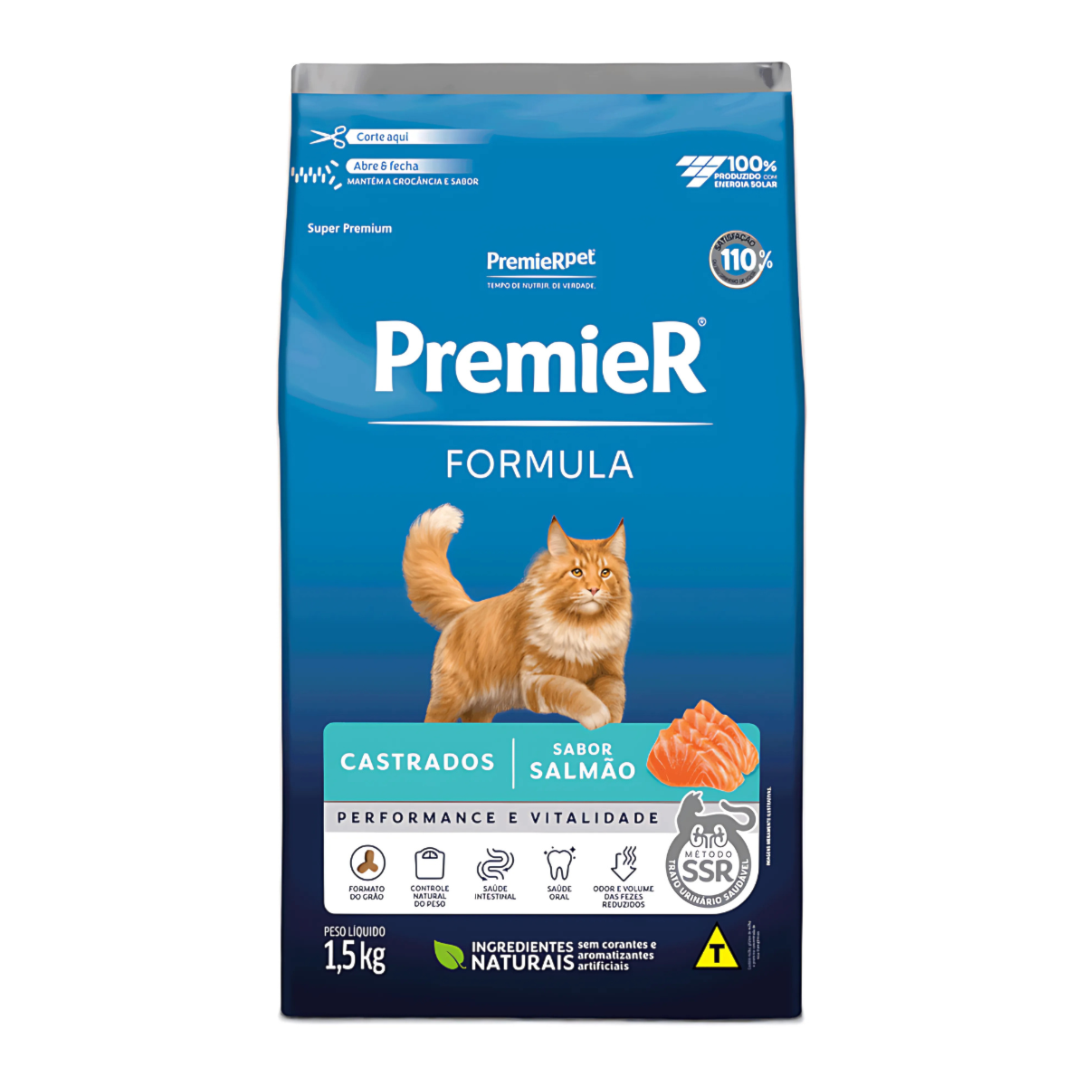 Ração Premier Formula Gatos Adultos Castrados  Sabor Salmão