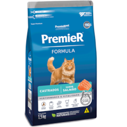 Ração Premier Formula Gatos Adultos Castrados  Sabor Salmão