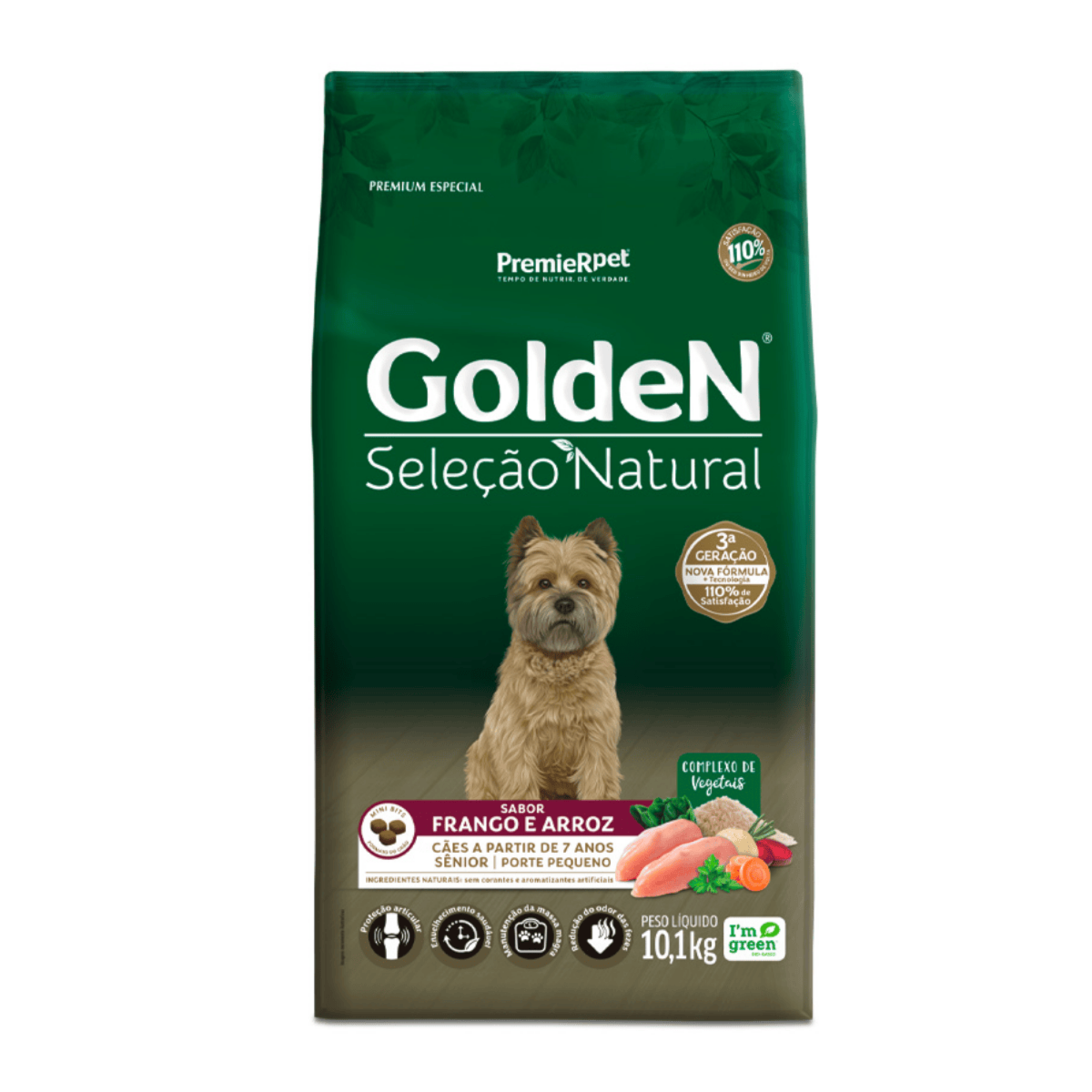 RAÇÃO PREMIER GOLDEN SELEÇÃO NATURAL CÃES ADULTOS PP SENIOR 10,1KG