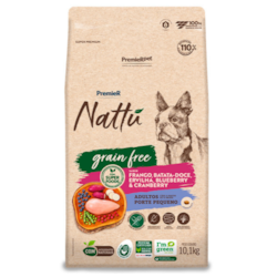 Ração Premier Nattú para Cães Adultos de Porte Pequeno Sabor Frango e Batata Doce 10,1kg