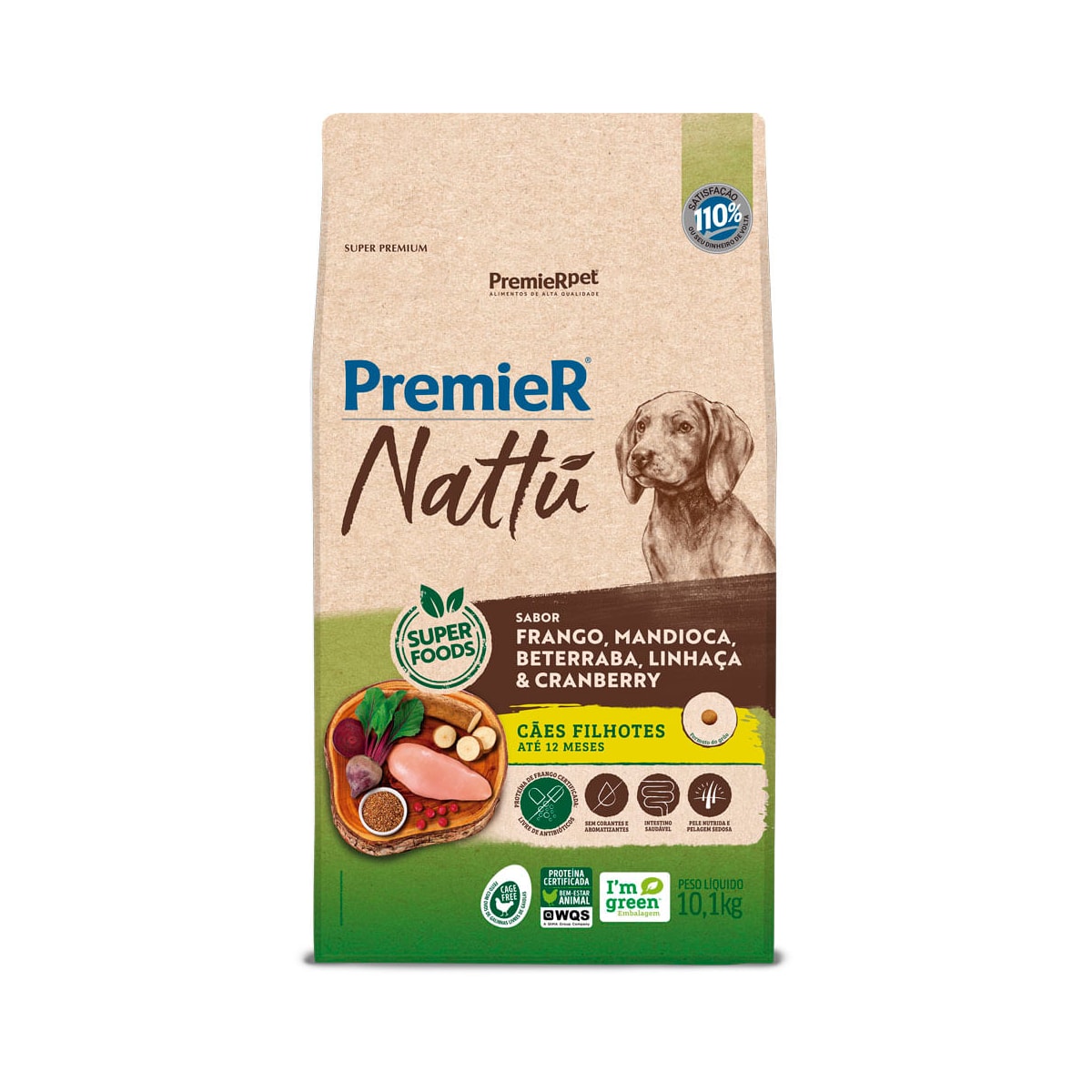 Ração Premier Nattu para Cães Filhotes Sabor Mandioca