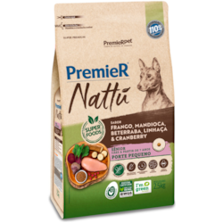 Ração Premier Nattu para Cães Sênior de Porte Pequeno Sabor Mandioca