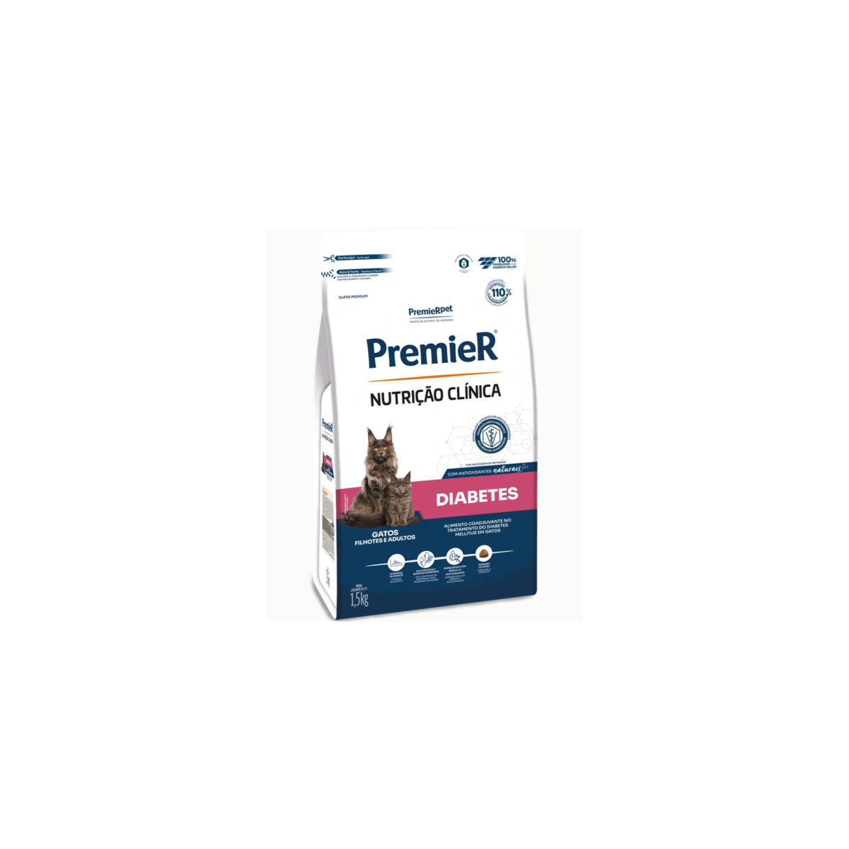Ração Premier Nutrição Clínica Gatos Diabetes 1,5kg
