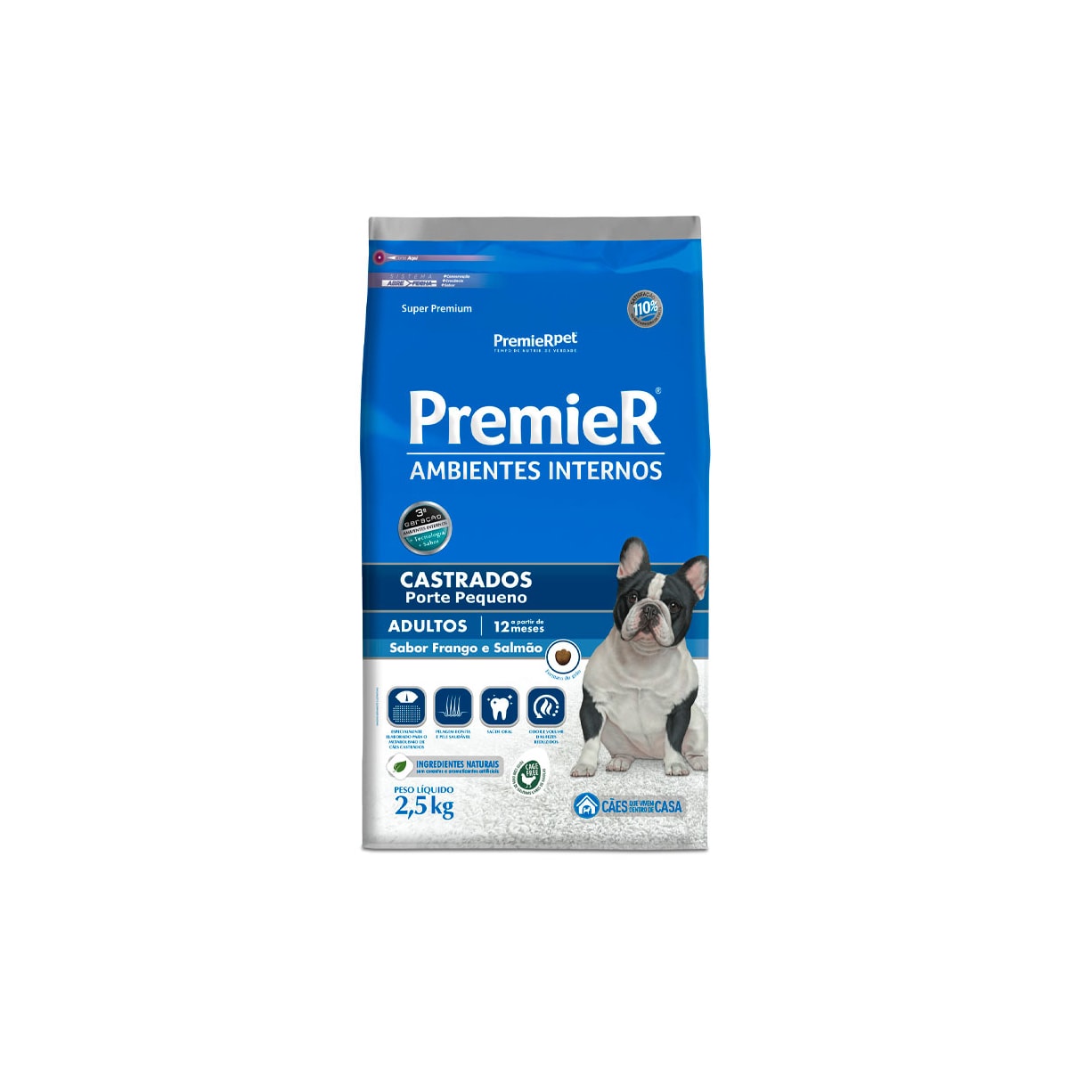 Ração Premier para Cães Adultos Castrados Sabor Frango e Salmão 12kg