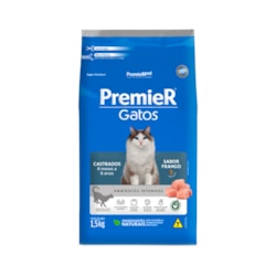 Ração Premier para Gatos Castrados de 6 meses a 6 anos Sabor Frango