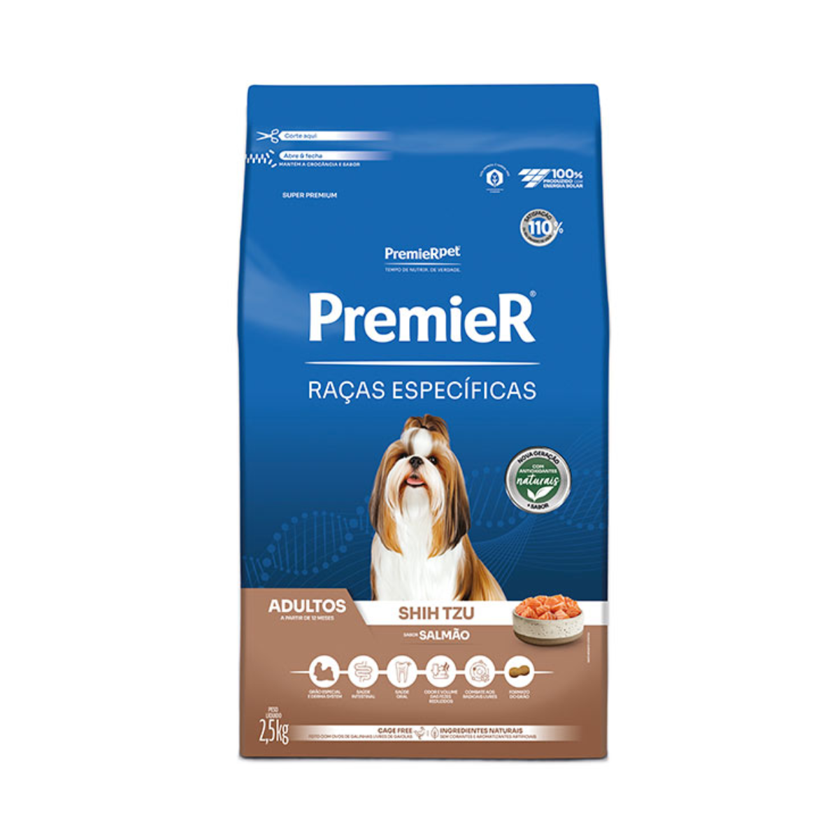 Ração Premier Shih Tzu Adulto Salmão 2,5Kg - Pet Cães e Cia