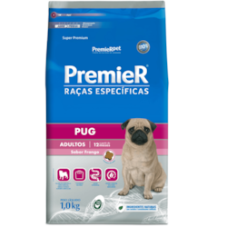 RAÇÃO PREMIER RAÇAS ESPECÍFICAS ADULTO PUG 1KG  RAÇÃO PREMIER RAÇAS ESPECÍFICAS ADULTO PUG 1KG