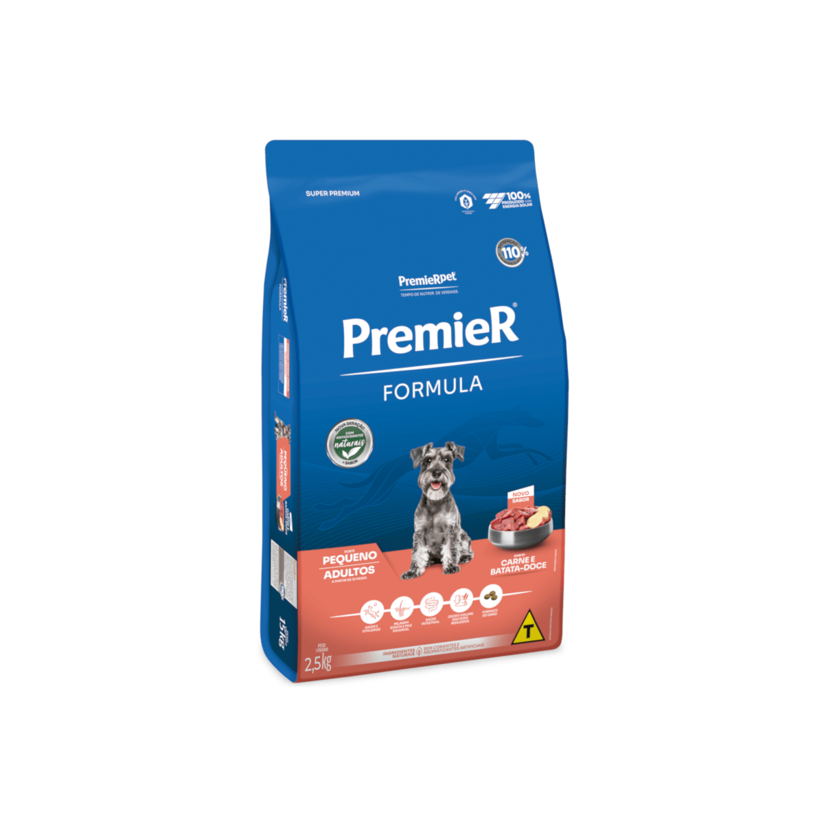 Ração Premier Seleção Natural Cães Adultos Raças Pequenas Frango com Batata Doce 2,5 kg