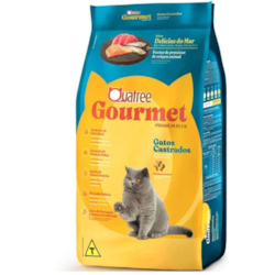 Ração Quatree Gourmet para Gatos Adultos Castrados Sabor Delicias do Mar