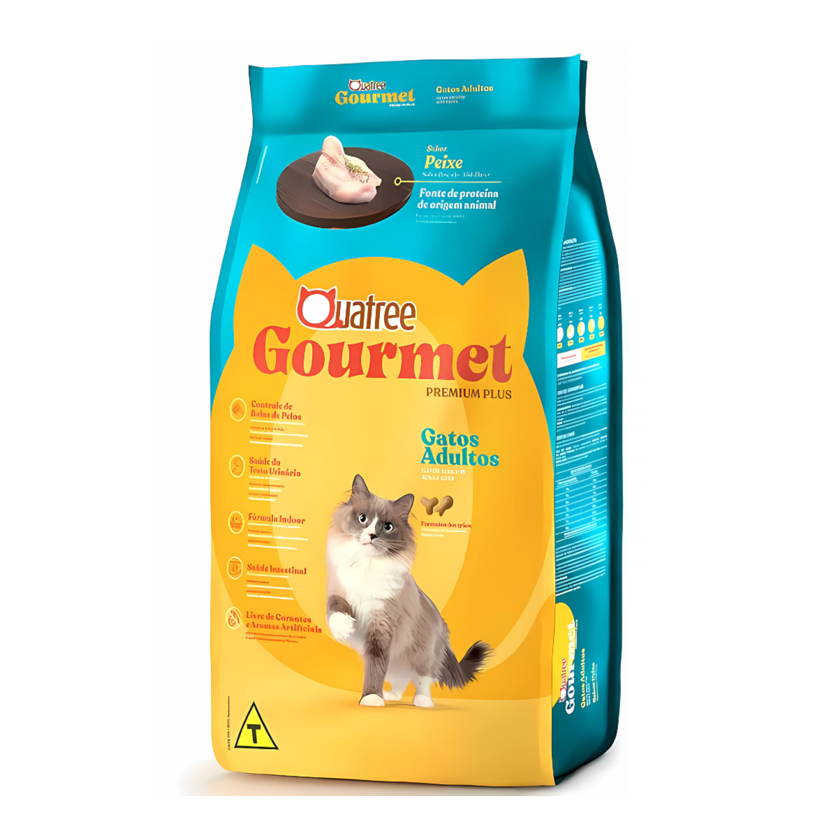 Ração Quatree Gourmet para Gatos Adultos Sabor Peixe
