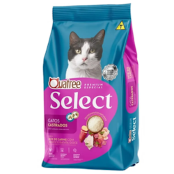 RAÇÃO QUATREE SELECT GATOS CASTRADOS MIX DE CARNES 20KG