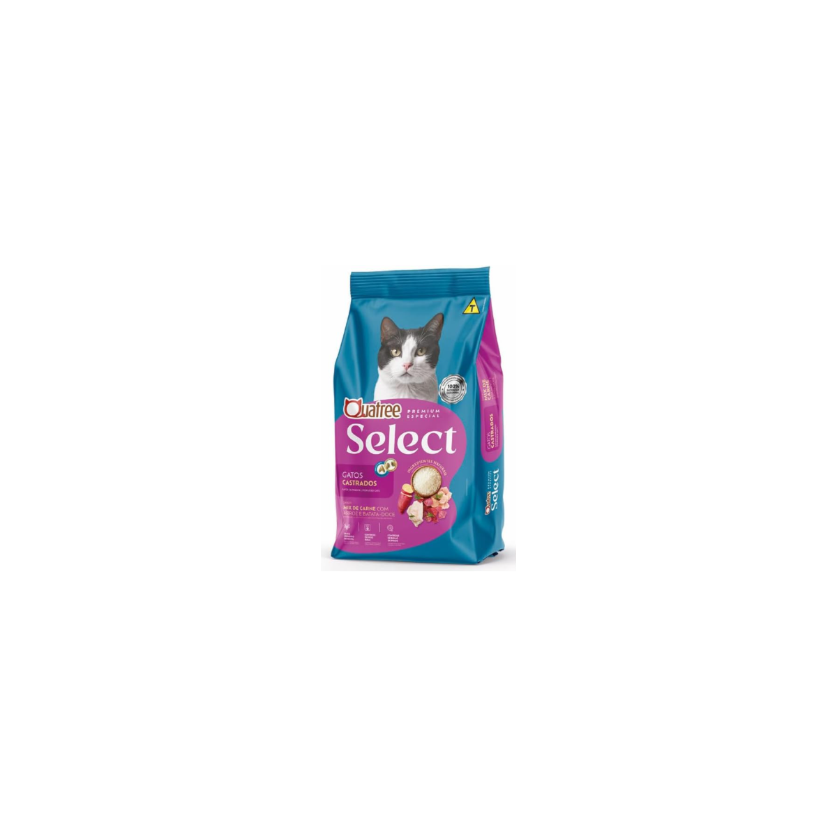 Ração Quatree Select Para Gatos Castrados Mix de Carnes 3kg