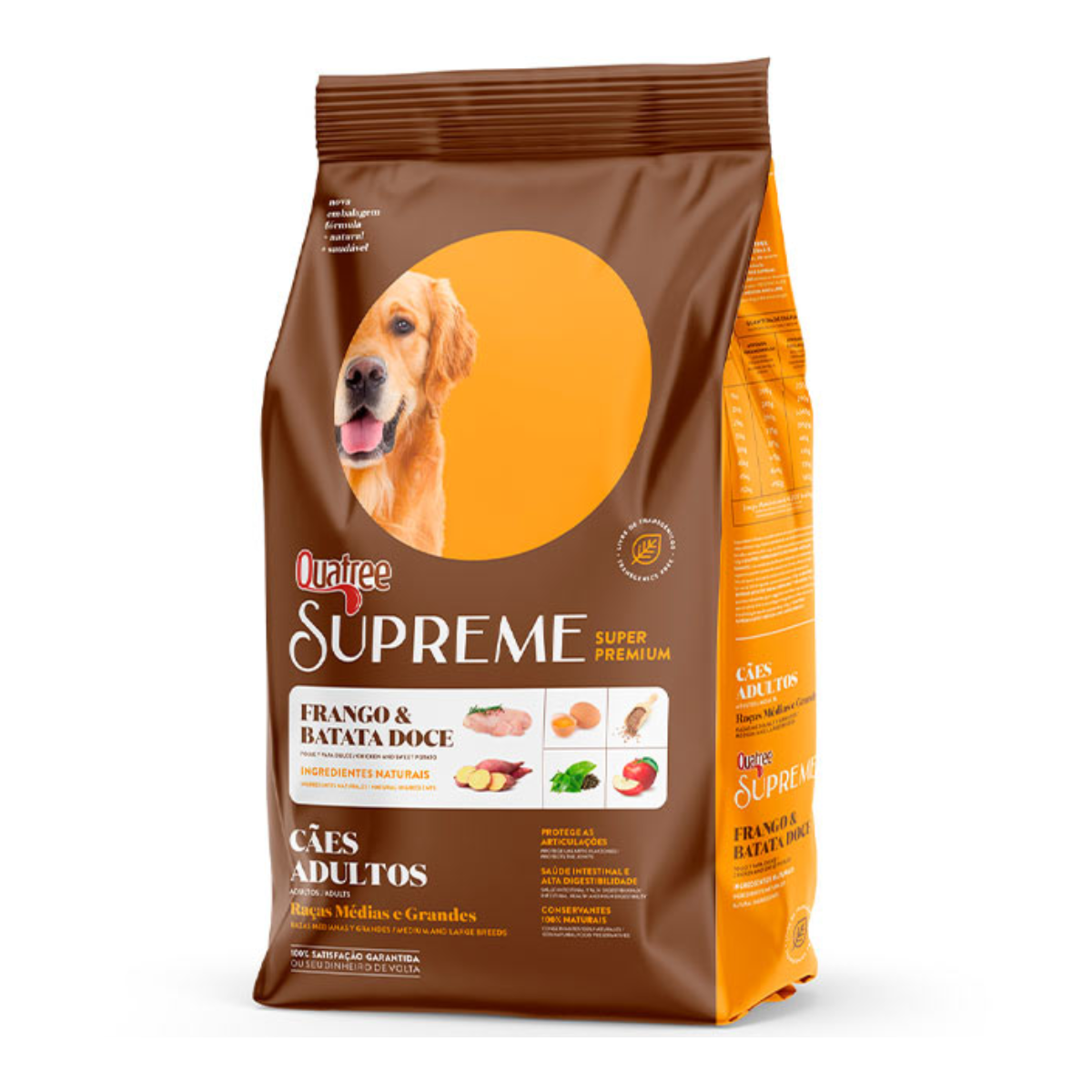 Ração Quatree Supreme Adulto Porte Medio e Grande - Frango e Batata Doce