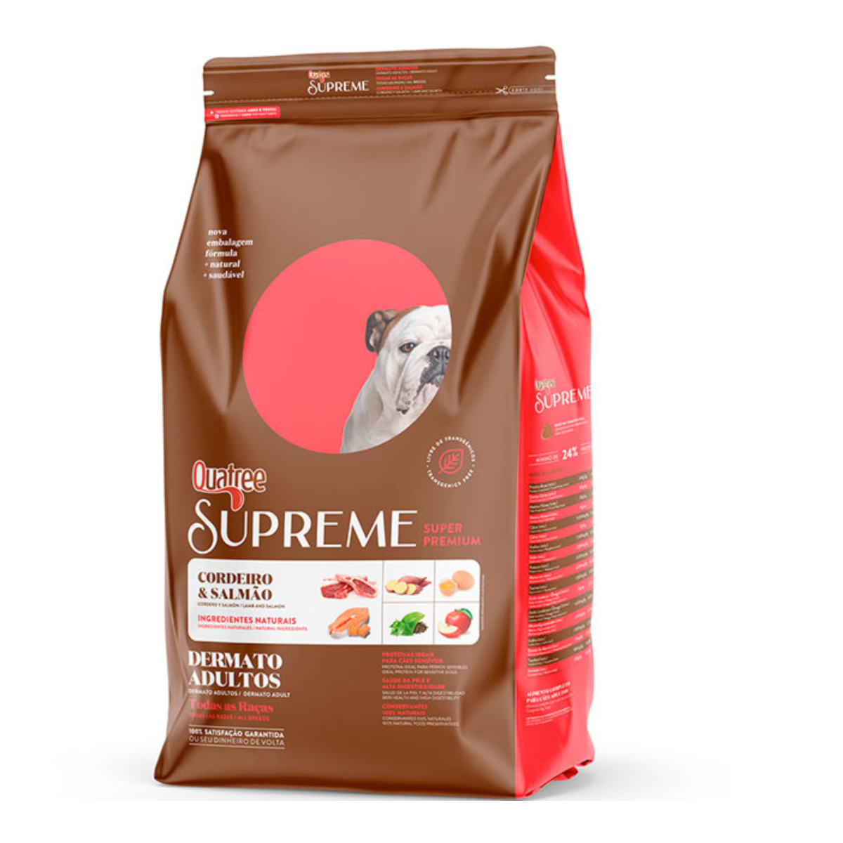 Ração Quatree Supreme Dermato para Cães Adultos Sabor Cordeiro e Salmão