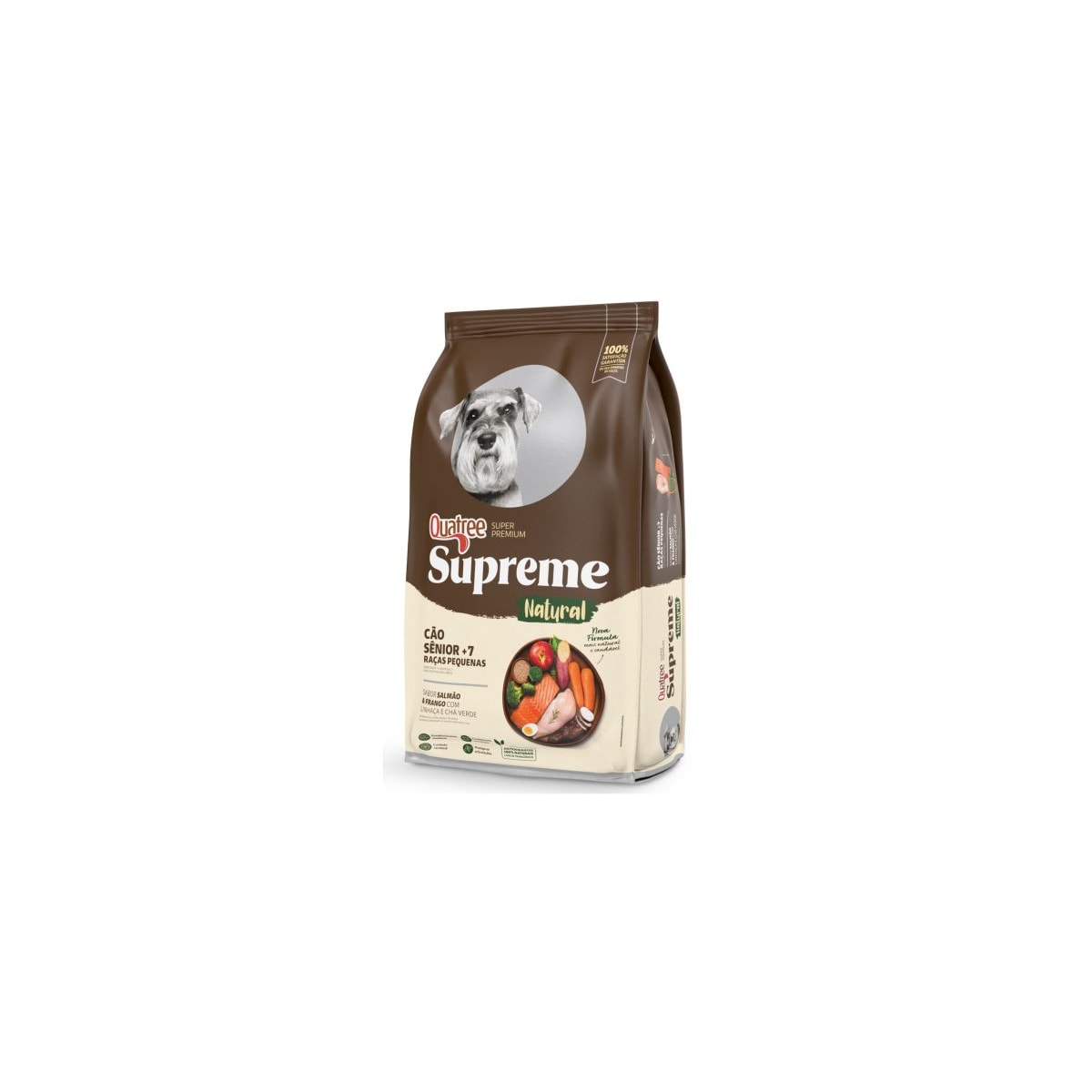 Ração Quatree Supreme para Cães Sênior +7 de Porte Pequeno Sabor Salmão e Frango