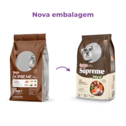 Ração Quatree Supreme para Cães Sênior +7 de Porte Pequeno Sabor Salmão e Frango