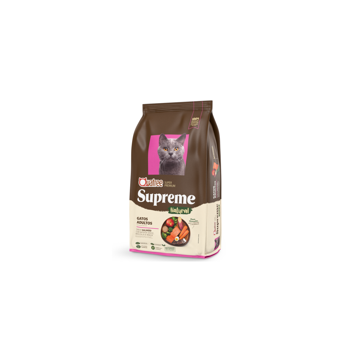 Ração Quatree Supreme para Gatos Adultos Sabor Salmão e Batata Doce