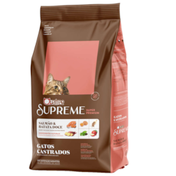 Ração Quatree Supreme para Gatos Castrados Sabor Salmão e Batata Doce 10,1kg