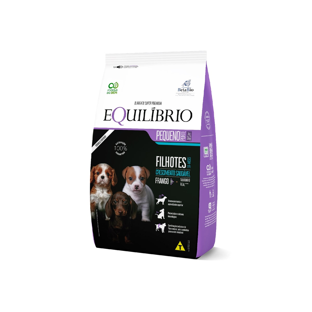 Ração Seca Equilíbrio Frango para Cães Filhotes de Porte Mini