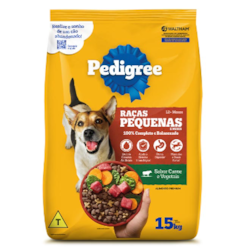 Ração Seca Pedigree Carne e Vegetais para Cães Adultos Raças Pequenas e Minis