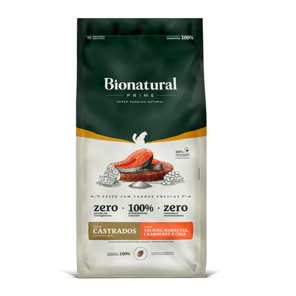 Ração Special Cat BioNatural Prime com Salmão Gato Castrado
