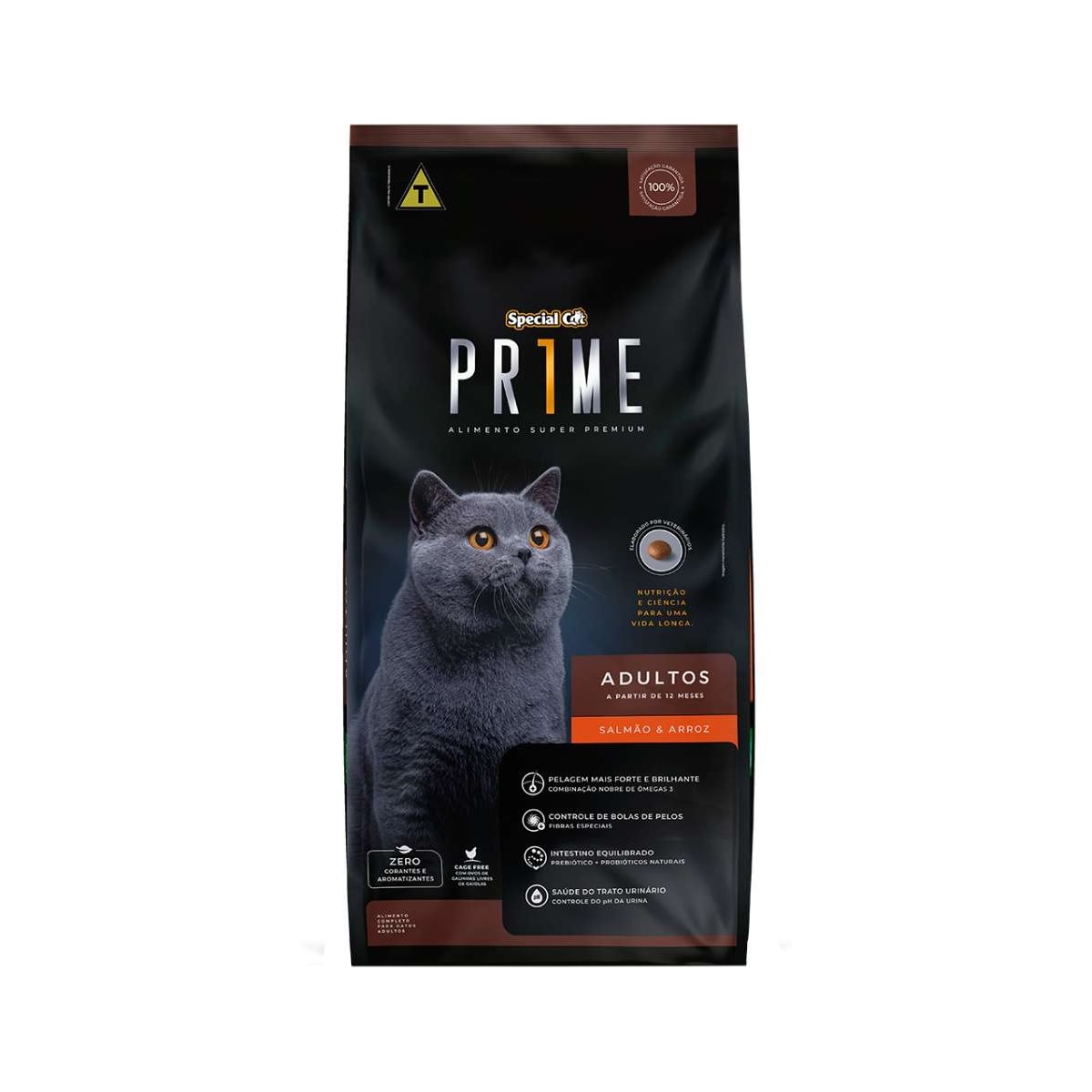 Ração Special Cat Prime para Gatos Adultos Sabor Salmão e Arroz