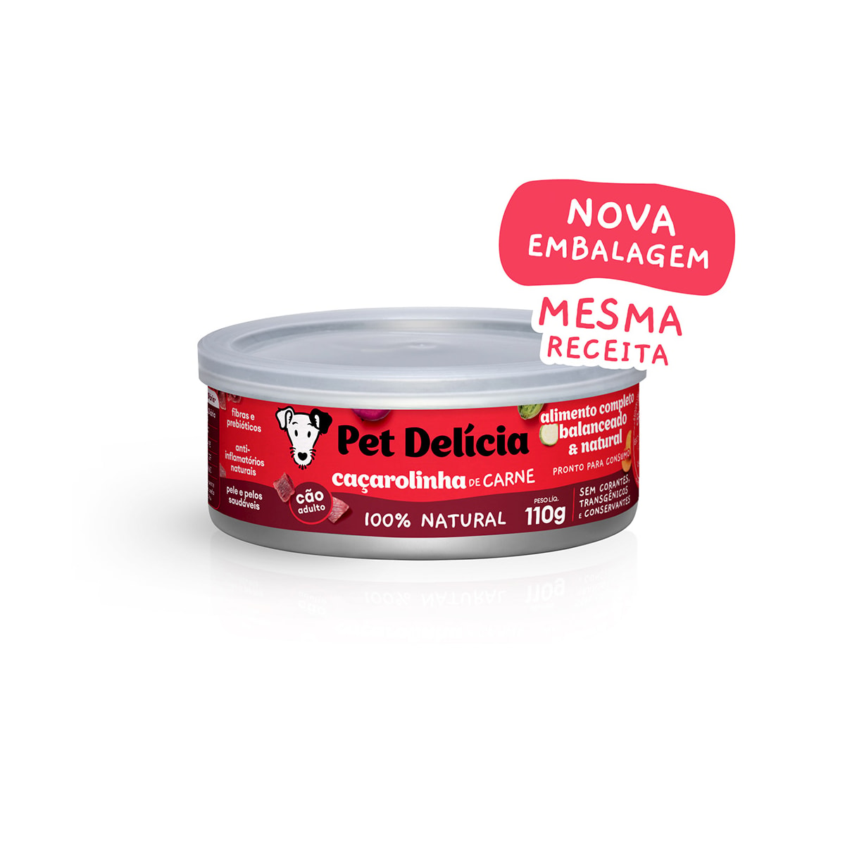 Ração Úmida Caçarolinha de Carne 110g - Pet Delícia