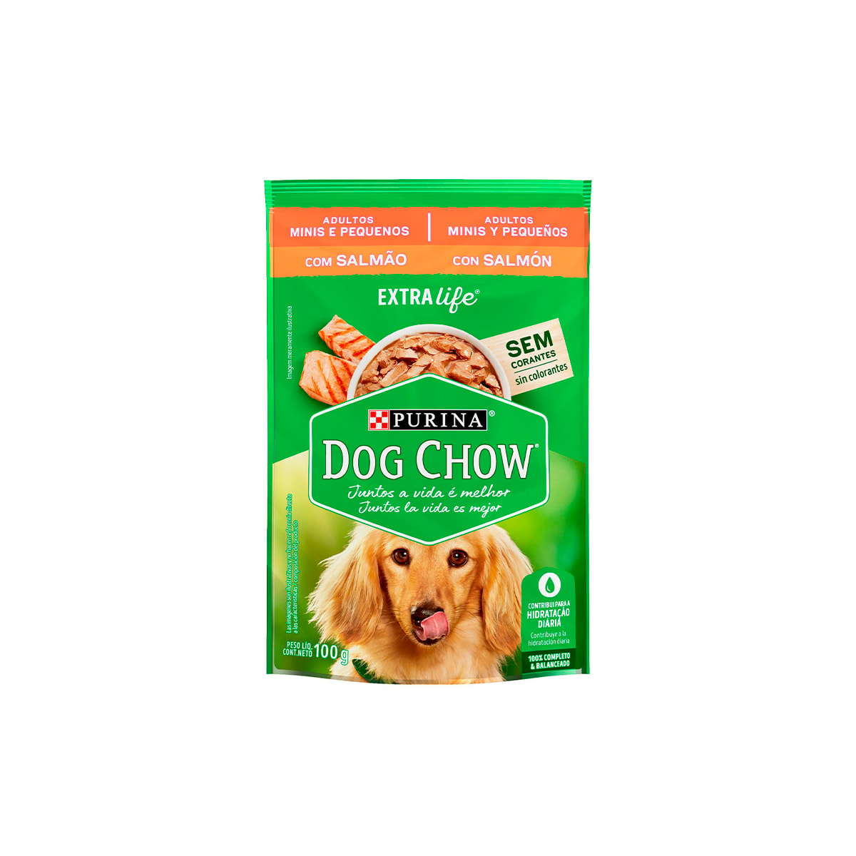 Ração Úmida Dog Chow Sachê para Cães Adultos de Raças Pequenas sabor Salmão