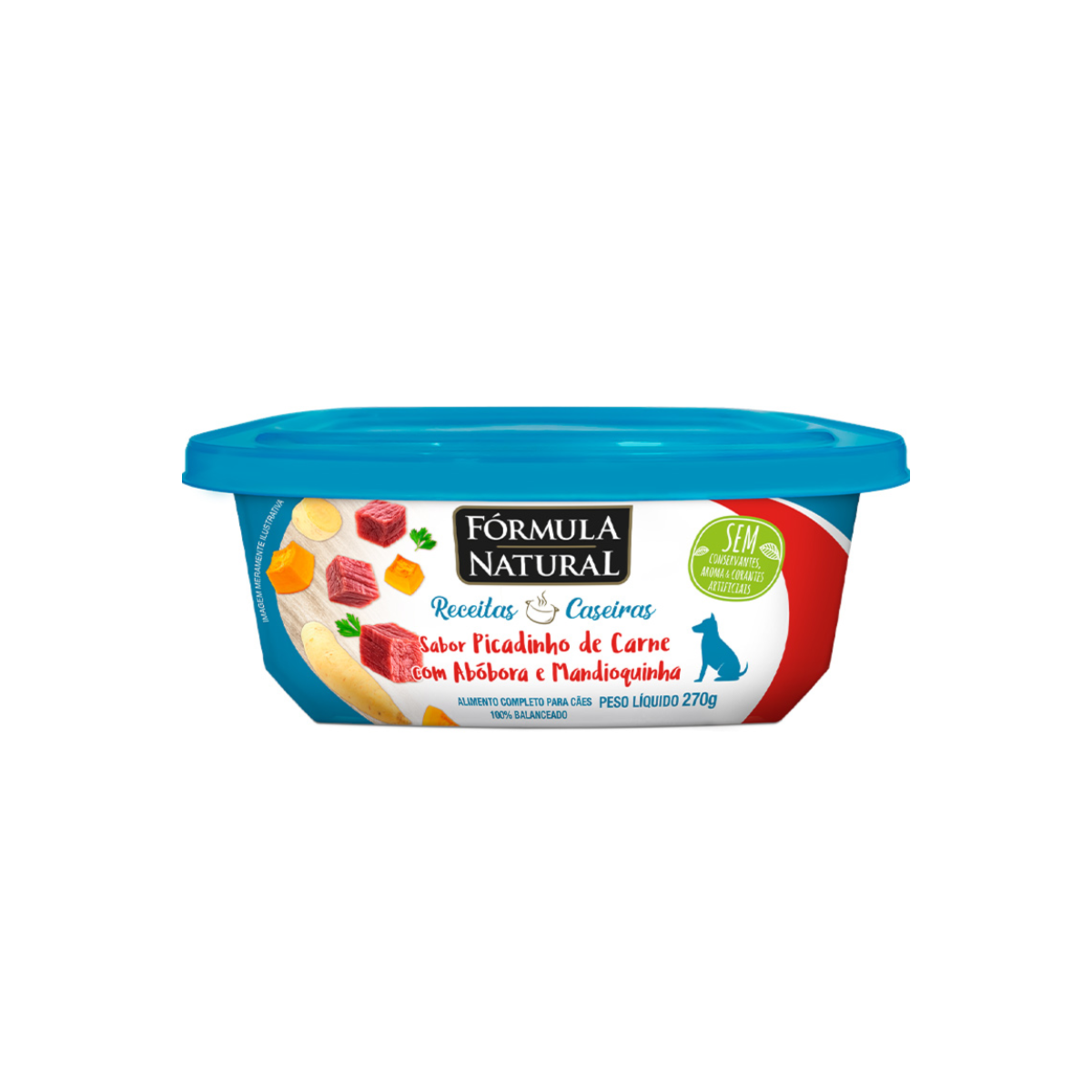 Ração Úmida Fórmula Natural Receitas Caseiras para Cães Adultos Sabor Picadinho de Carne com Abóbora e Mandioquinha 270g