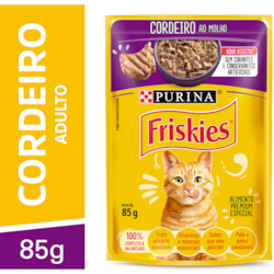 Ração Úmida Friskies para Gatos Adultos Sabor Cordeiro ao Molho 85g