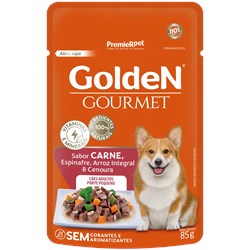 Ração Úmida Golden Gourmet para Cães Adultos de Porte Pequeno Sabor Carne