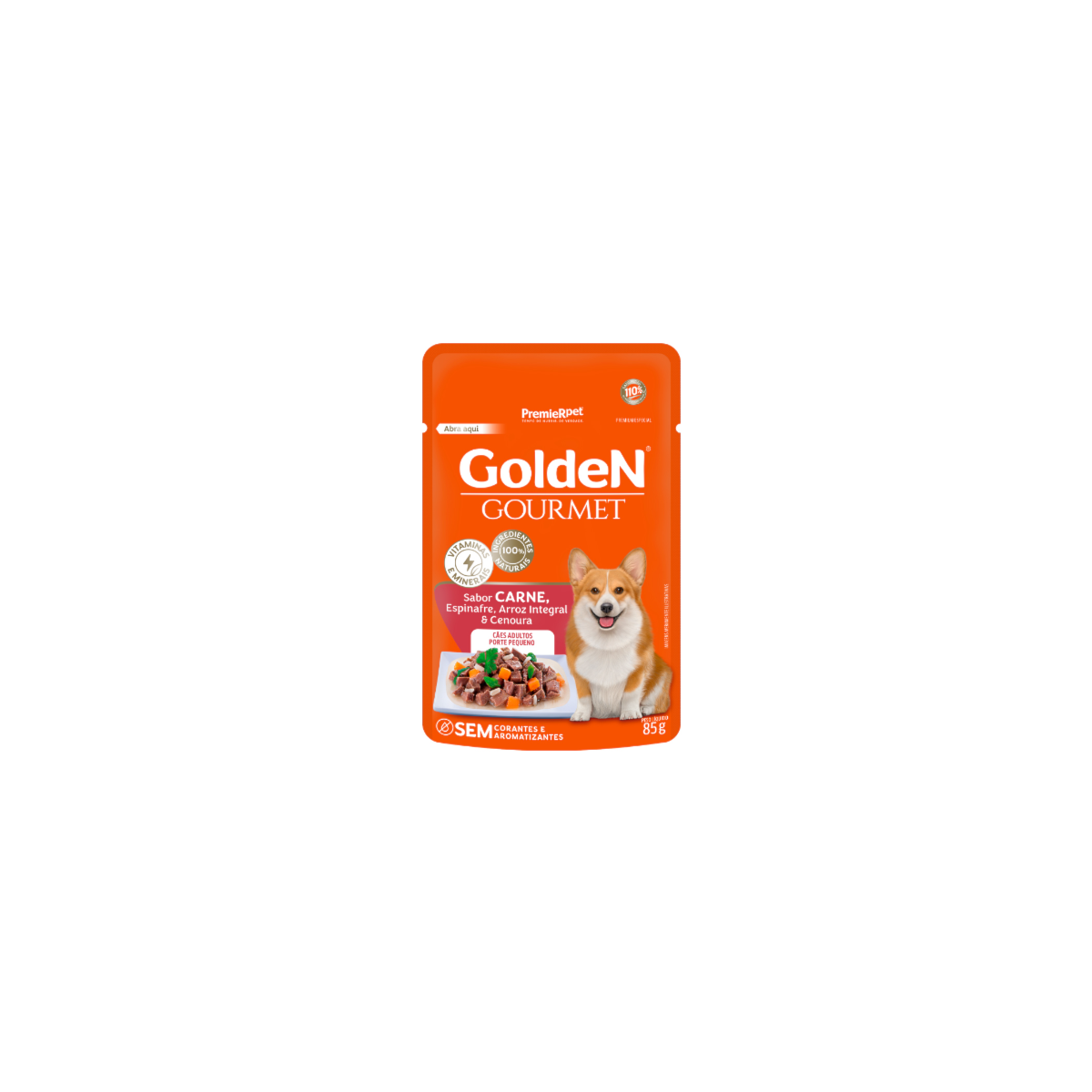 Ração Úmida Golden Gourmet para Cães Adultos de Porte Pequeno Sabor Carne 85g