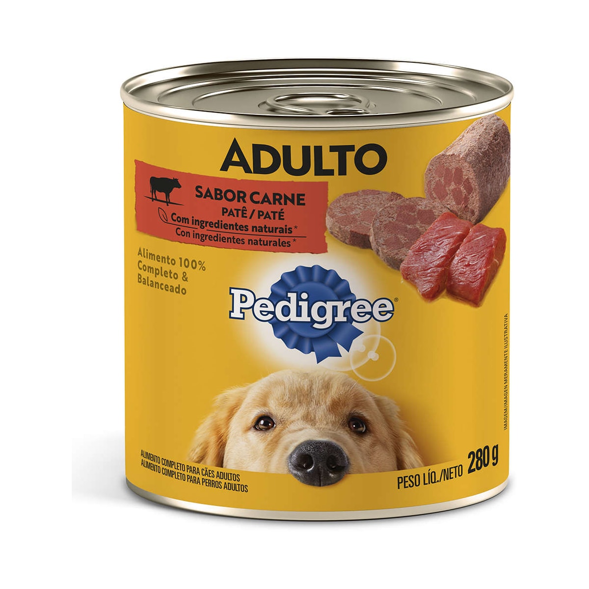 Ração Úmida Pedigree Lata Patê de Carne para Cães Adultos