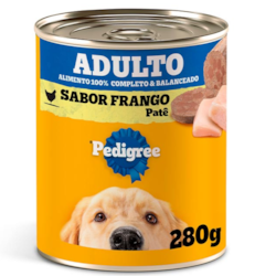 Ração Úmida Pedigree Lata Patê de Frango para Cães Adultos 280g