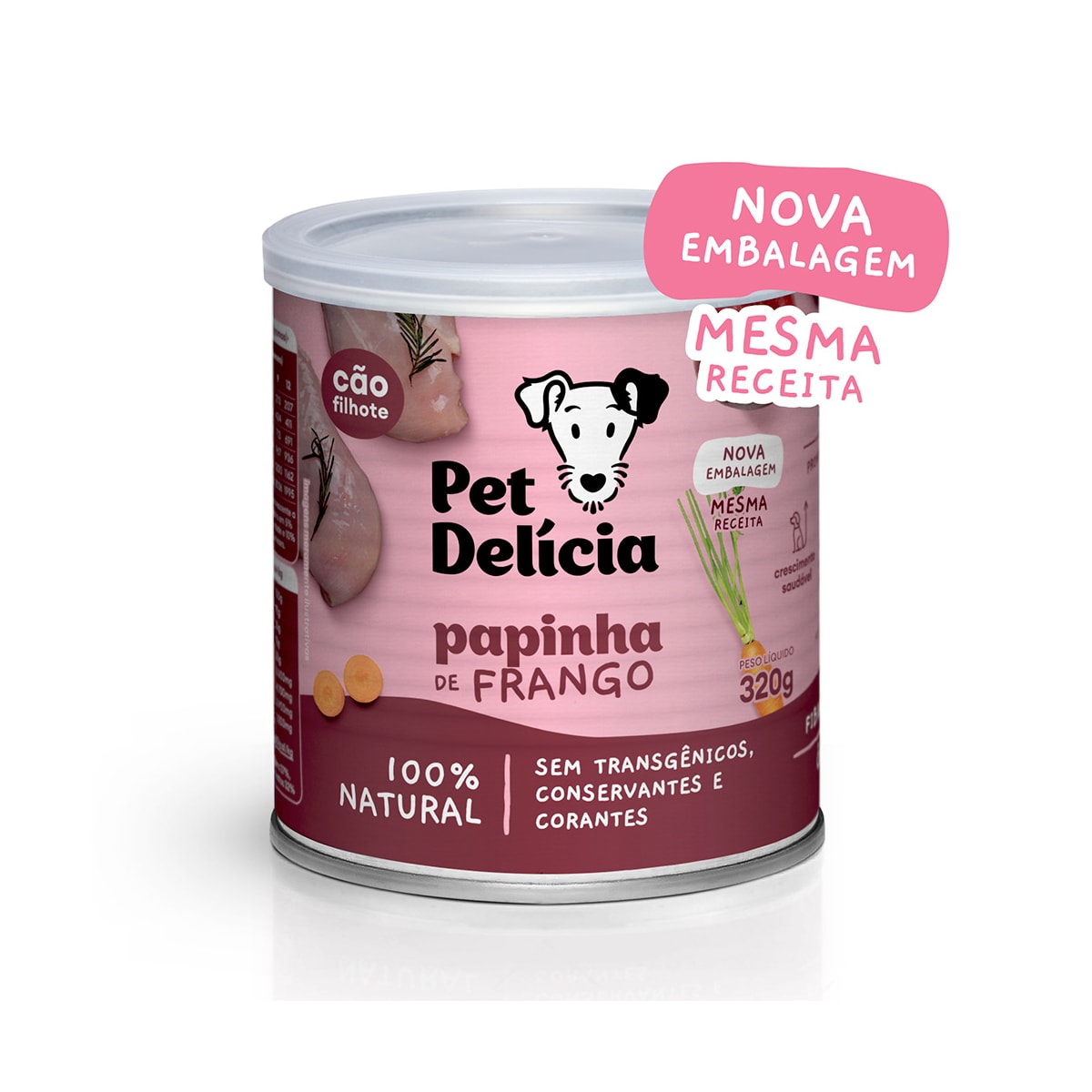 Ração Úmida Pet Delicia para Cães Sabor Papinha de Frango 320g