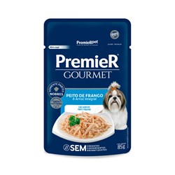 Ração Úmida Premier Gourmet para Cães Adultos Raças Pequenas Sabor Peito de Frango 85g