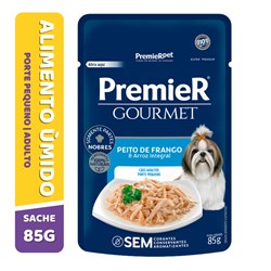 Ração Úmida Premier Gourmet para Cães Adultos Raças Pequenas Sabor Peito de Frango 85g